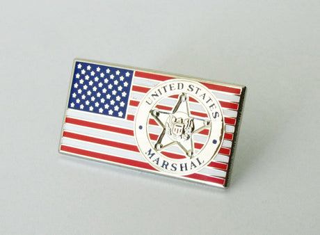 US American Flag Police Badge Brooch Pin