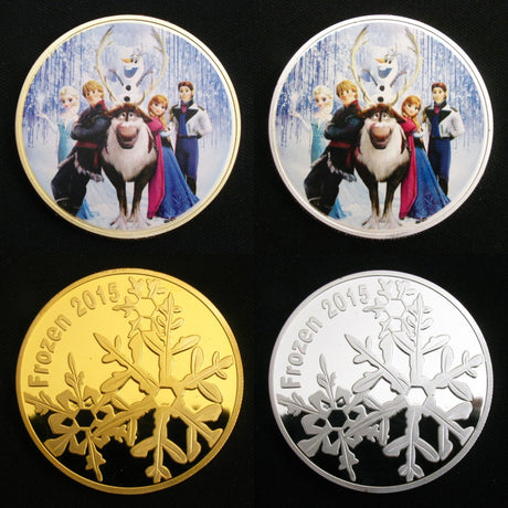 Frozen Snow Queen Whole Family Princess Elsa & Anna Olaf 24K Gold & Silver Coins