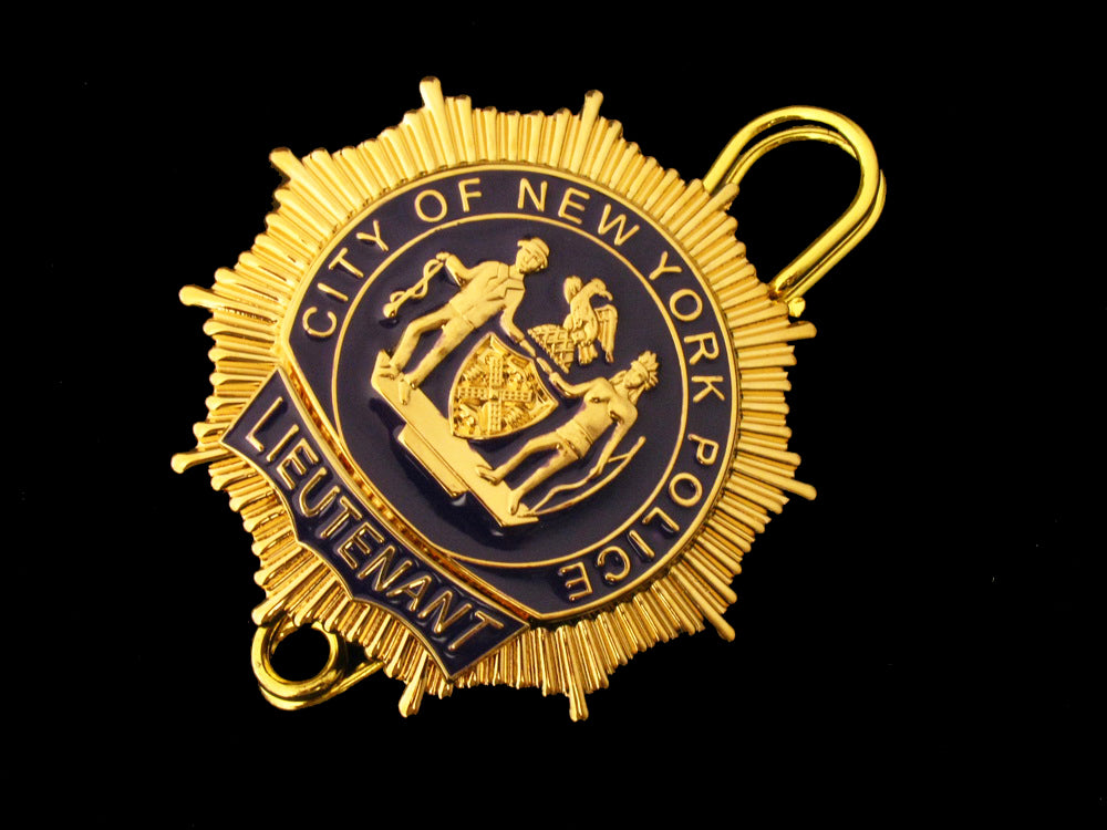 NY New York Police LIEUTENANT Badge Replica Cosplay Movie Props