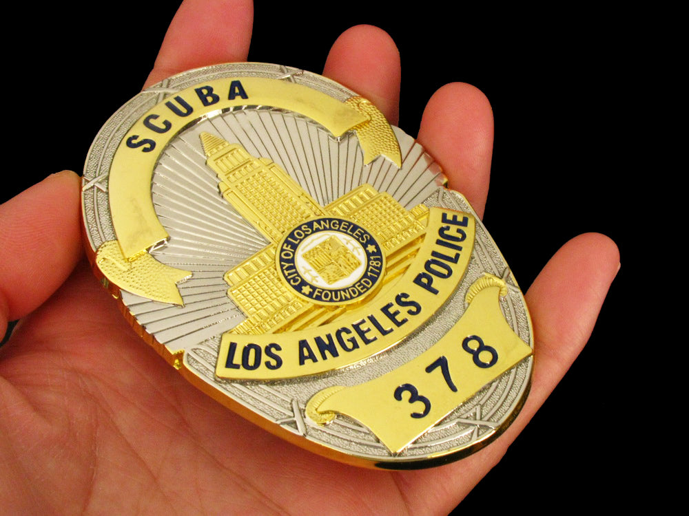 LAPD SCUBA Los Angeles Police Badge Replica Movie Props With Number 378