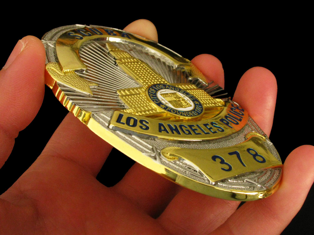 LAPD SCUBA Los Angeles Police Badge Replica Movie Props With Number 378