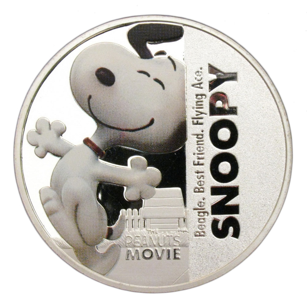 A Set of 4 Pcs Snoopy Peanuts Comics Silver Commemorative Coins