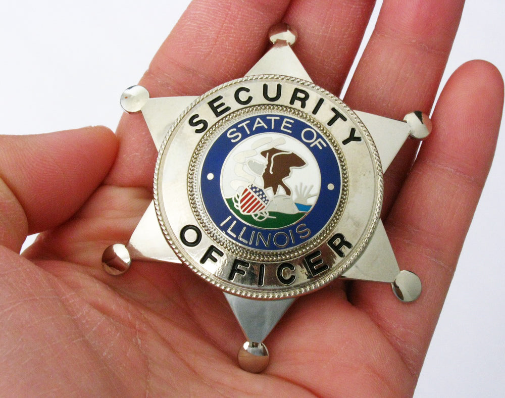 US Illinois Security and Secret Service Officer Badge Solid Copper Replica Movie Props