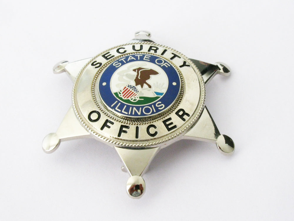 US Illinois Security and Secret Service Officer Badge Solid Copper Replica Movie Props