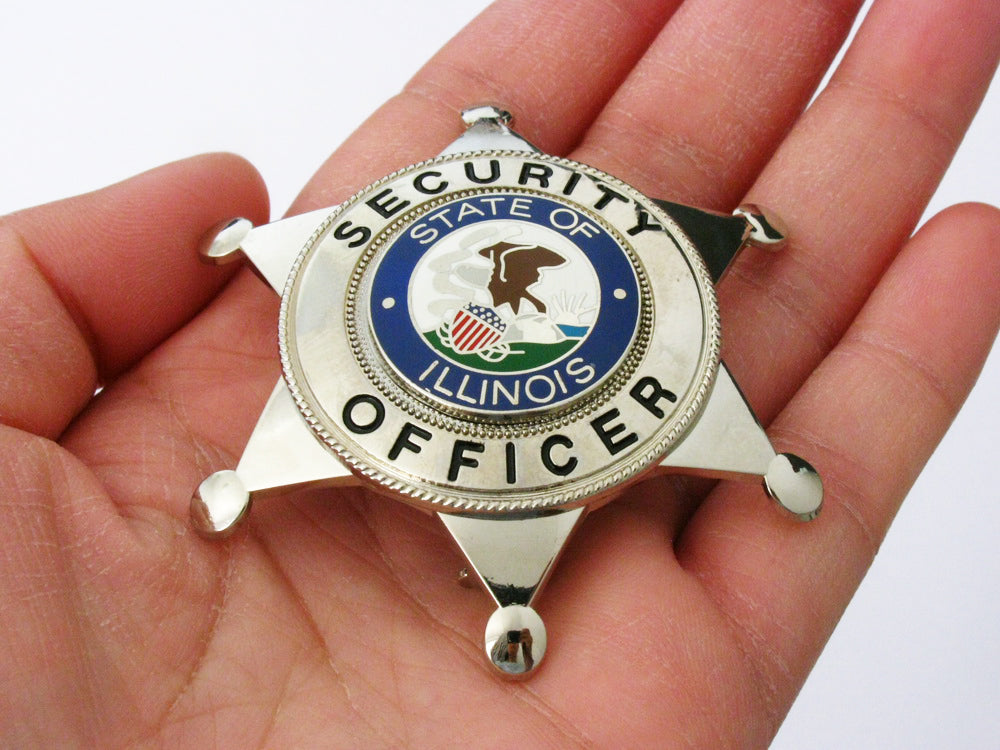 US Illinois Security and Secret Service Officer Badge Solid Copper Replica Movie Props