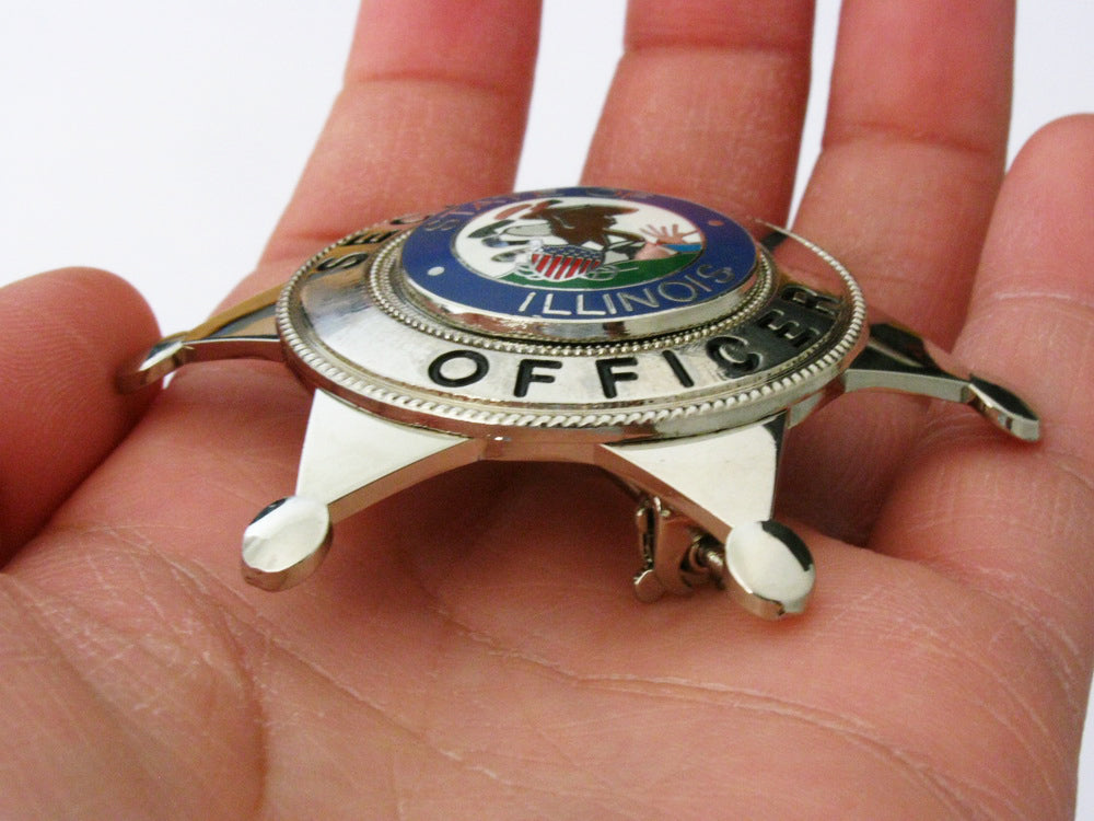 US Illinois Security and Secret Service Officer Badge Solid Copper Replica Movie Props