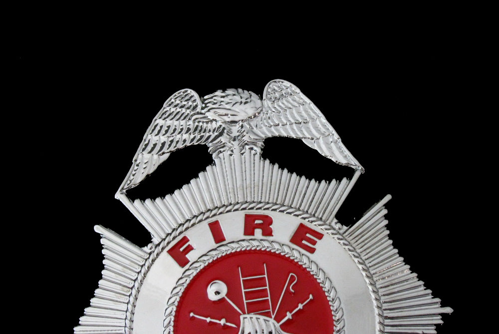 Fire Rescue Badge Solid Copper Brooch Pin Replica Movie Props