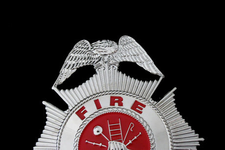 Fire Rescue Badge Solid Copper Brooch Pin Replica Movie Props