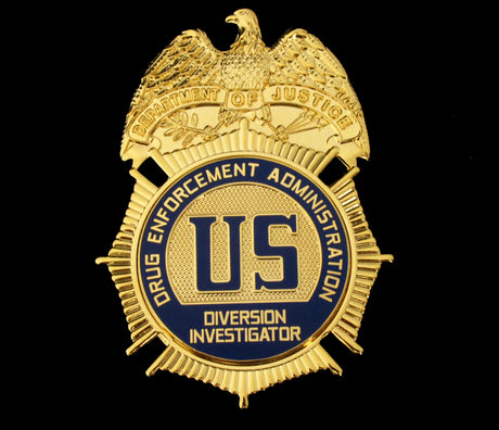 US DEA Diversion Investigator Badge Solid Copper Replica Movie Props