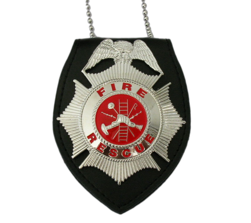Fire Rescue Badge Solid Copper Brooch Pin Replica Movie Props