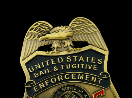 US Bail Enforcement & Fugitive Recovery Agent Badge Solid Copper Replica Movie Props