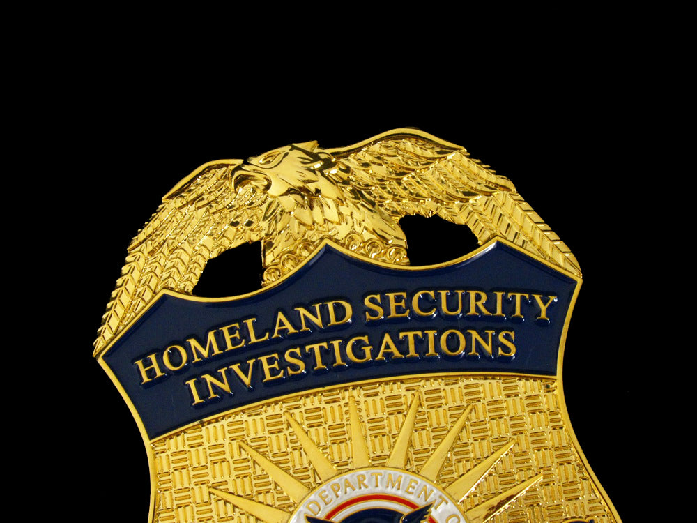 US HSI Homeland Security Investigations Special Agent Badge Solid Copper Replica Movie Props