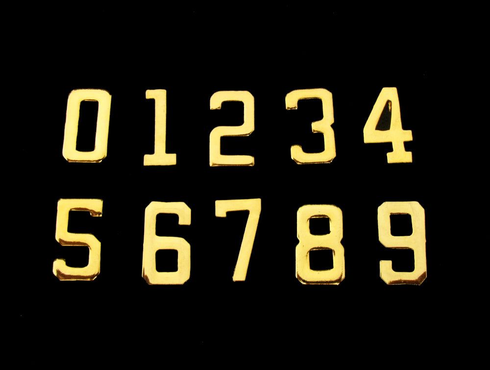 A Full Set of 10 Pcs Solid Copper Badge Numbers (0 to 9) For NYPD Badges
