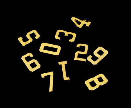A Full Set of 10 Pcs Solid Copper Badge Numbers (0 to 9) For NYPD Badges