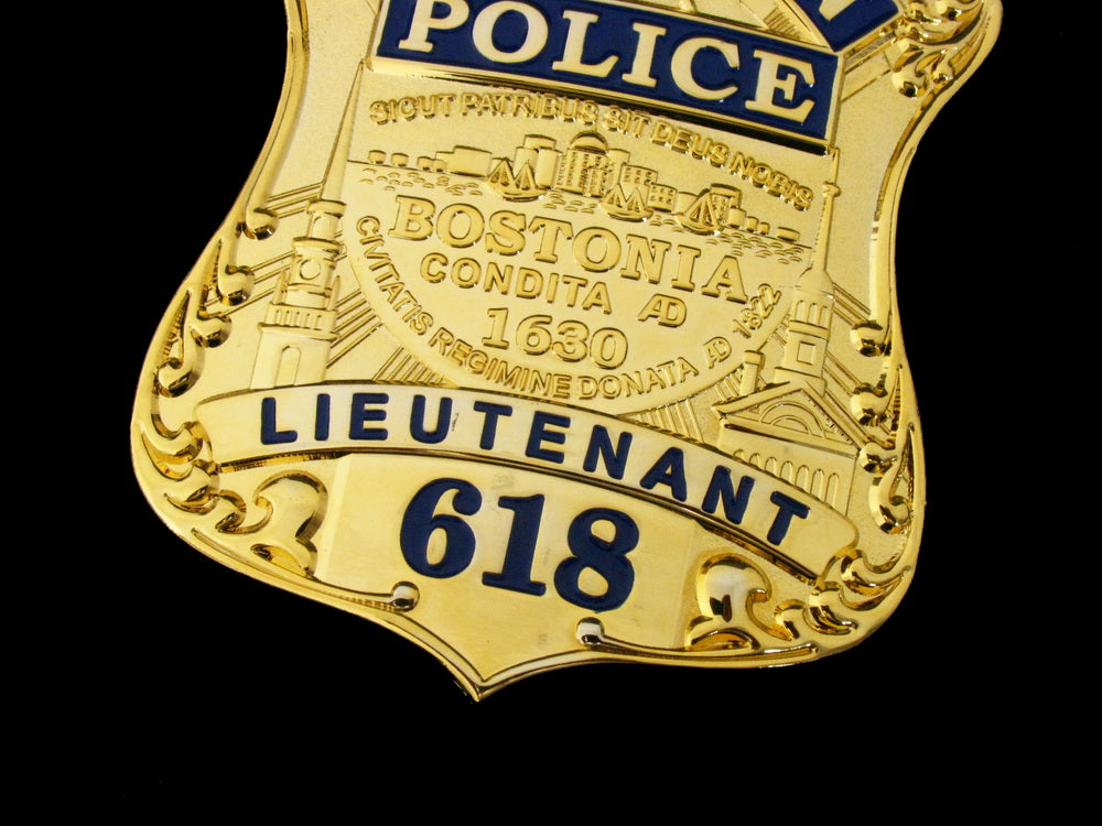 Boston Police Lieutenant Badge Solid Copper Replica Movie Props With Number 618
