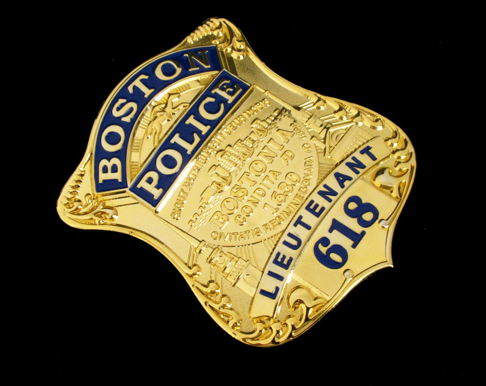 Boston Police Lieutenant Badge Solid Copper Replica Movie Props With Number 618