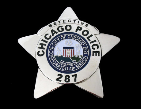 Chicago Detective Police Badge Solid Copper Replica Movie Props With Number 287