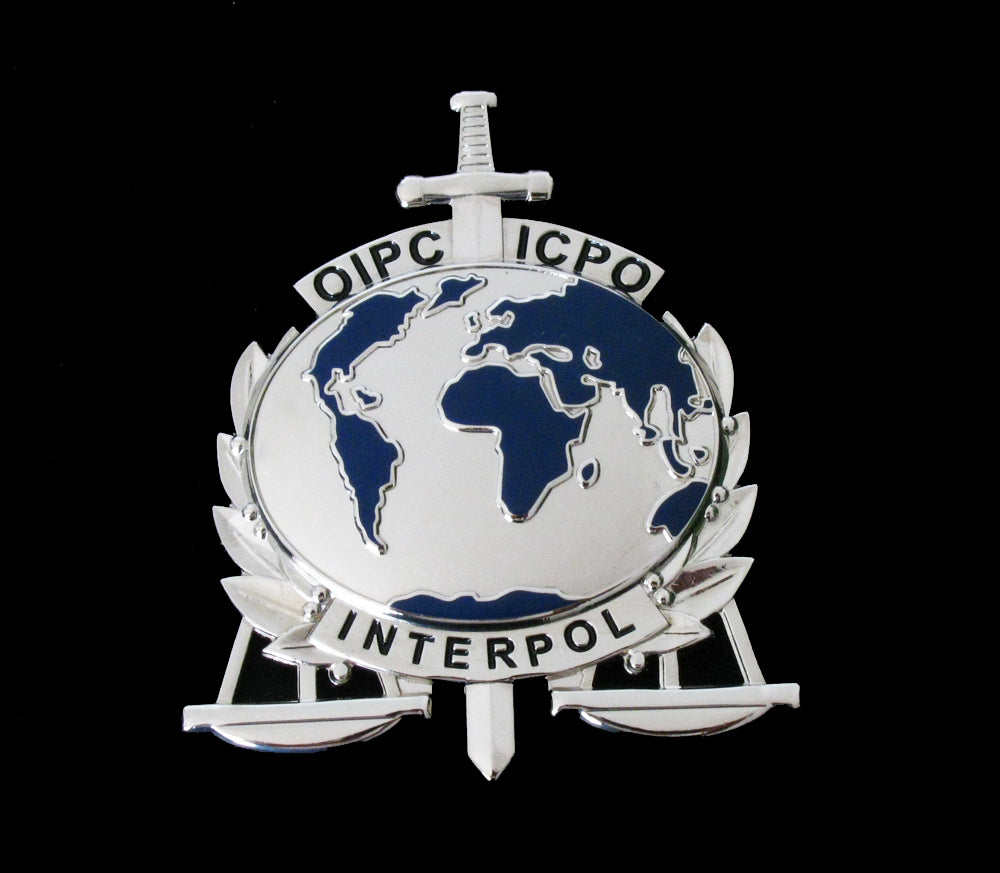 ICPO INTERPOL Counter Terrorism Expert Badge Solid Copper Replica Movie Props