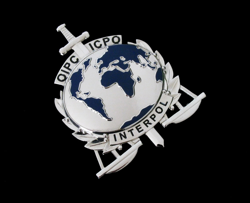 ICPO INTERPOL Counter Terrorism Expert Badge Solid Copper Replica Movie Props