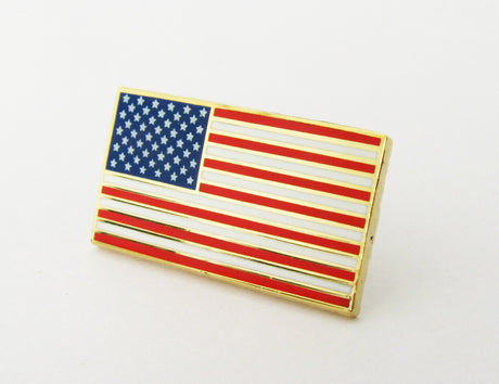US American Flag Police Badge Brooch Pin