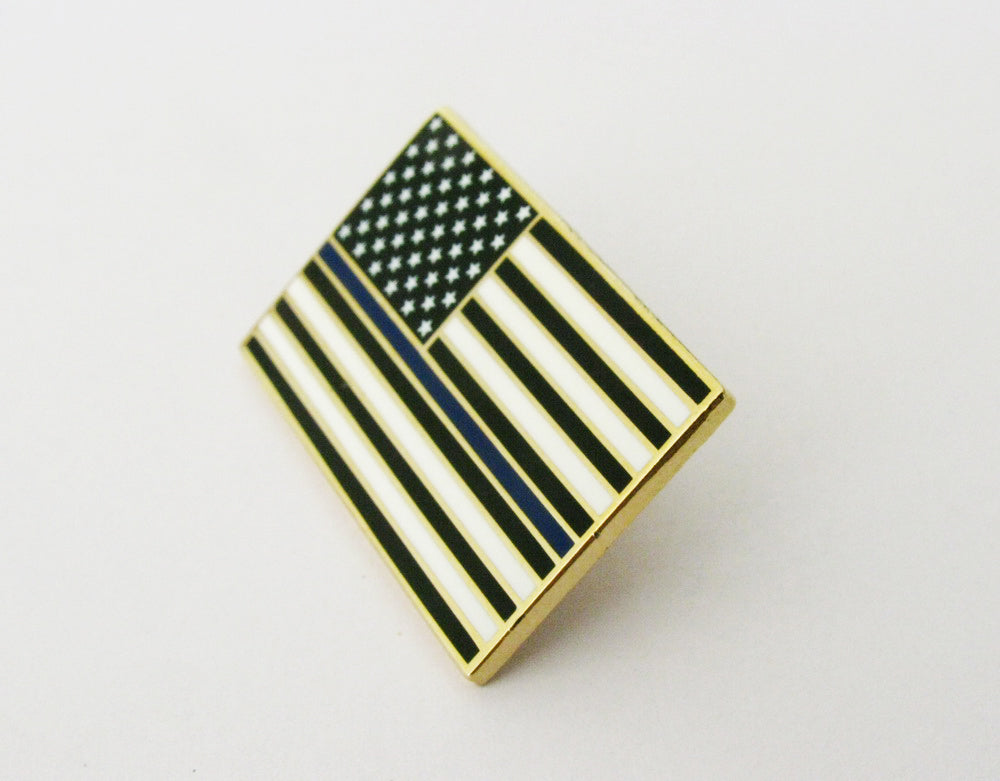 US American Flag Police Badge Brooch Pin