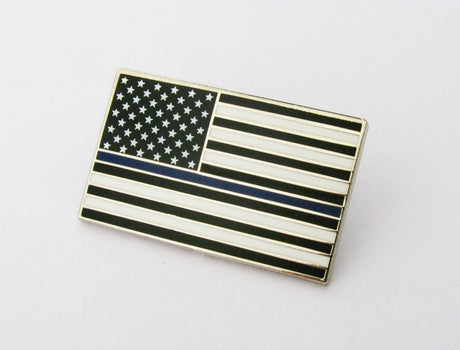 US American Flag Police Badge Brooch Pin