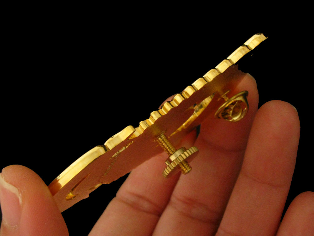 Police Motor Motorcycle Officer Cap Badge Solid Copper Replica Movie Props