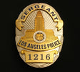 LAPD Los Angeles Police Sergeant Badge Solid Copper Replica Movie Props With Number 1216