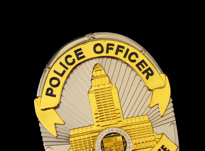 LAPD Los Angeles Police Badge Solid Copper Replica Cosplay Movie Props