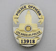 LAPD Los Angeles Police Officer Badge Solid Copper Replica Movie Props With Number 13918