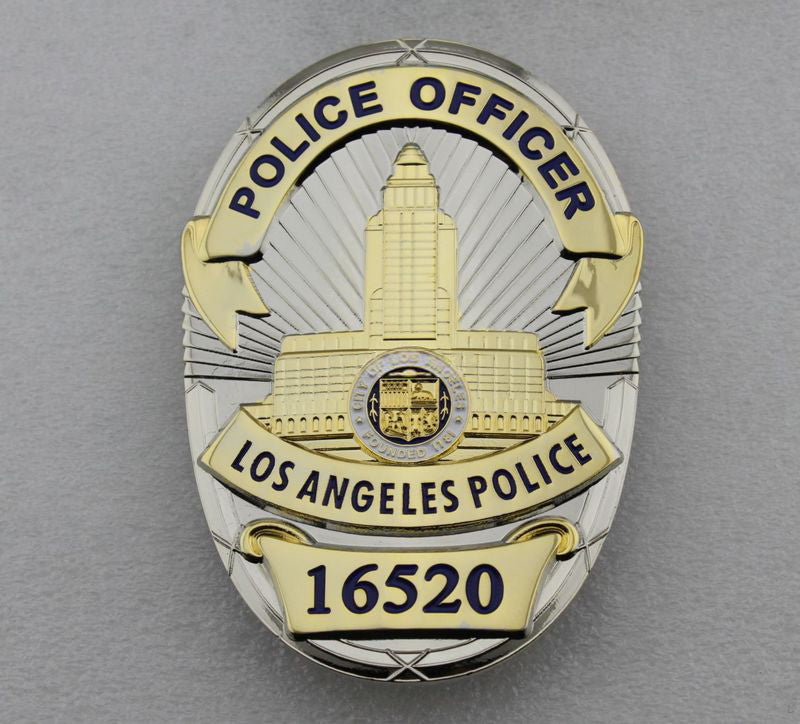 LAPD Los Angeles Police Officer Badge Replica Movie Props With Number 13958 16520