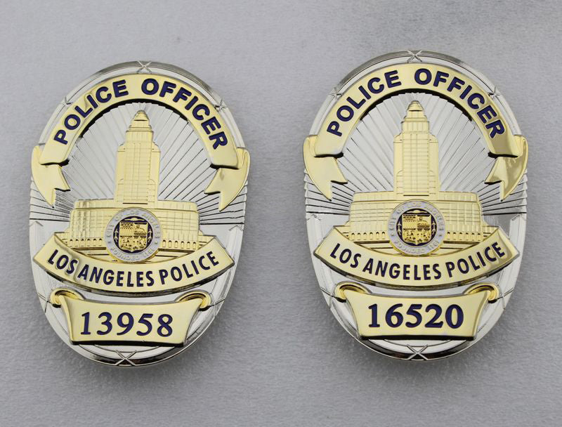 LAPD Los Angeles Police Officer Badge Replica Movie Props With Number 13958 16520