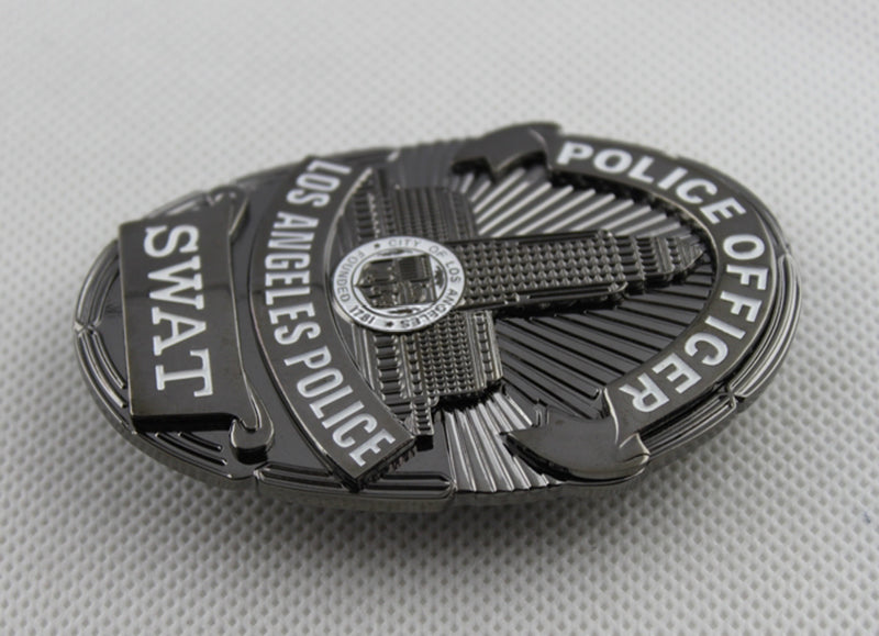 LAPD Los Angeles Police SWAT Badge Solid Copper Replica Movie Props