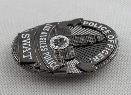 LAPD Los Angeles Police SWAT Badge Solid Copper Replica Movie Props