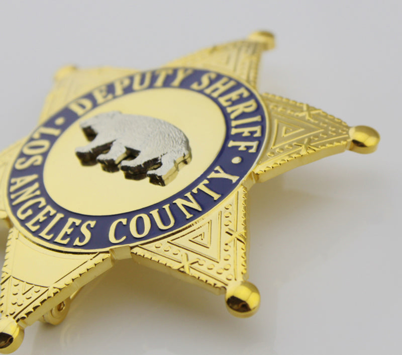 LASD Los Angeles County Sheriff/Deputy Sheriff Bear Badge Brooch Pin Replica Cosplay Movie Props