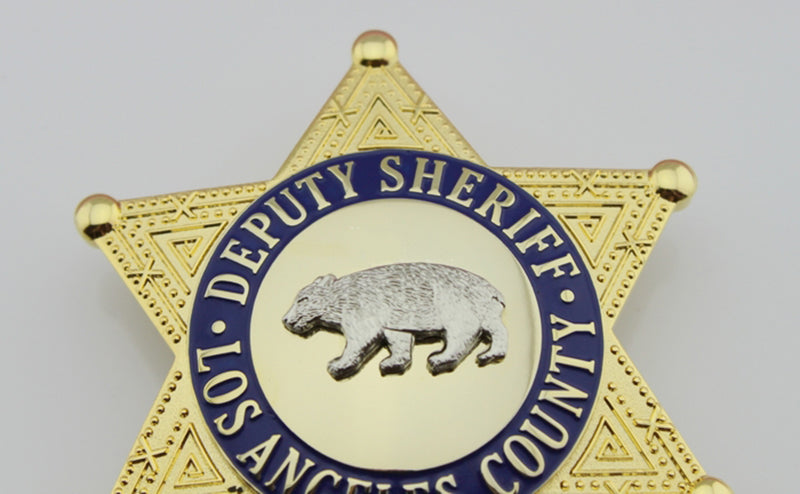 LASD Los Angeles County Sheriff/Deputy Sheriff Bear Badge Brooch Pin Replica Cosplay Movie Props