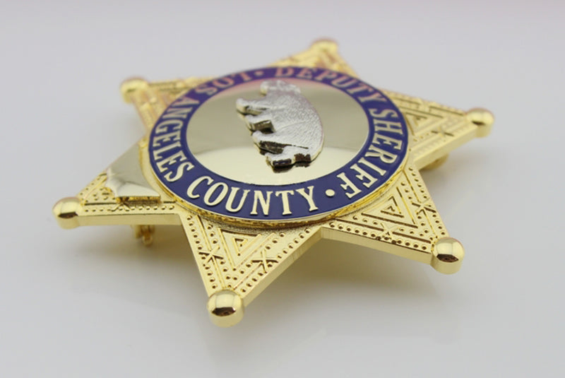 LASD Los Angeles County Sheriff/Deputy Sheriff Bear Badge Brooch Pin Replica Cosplay Movie Props