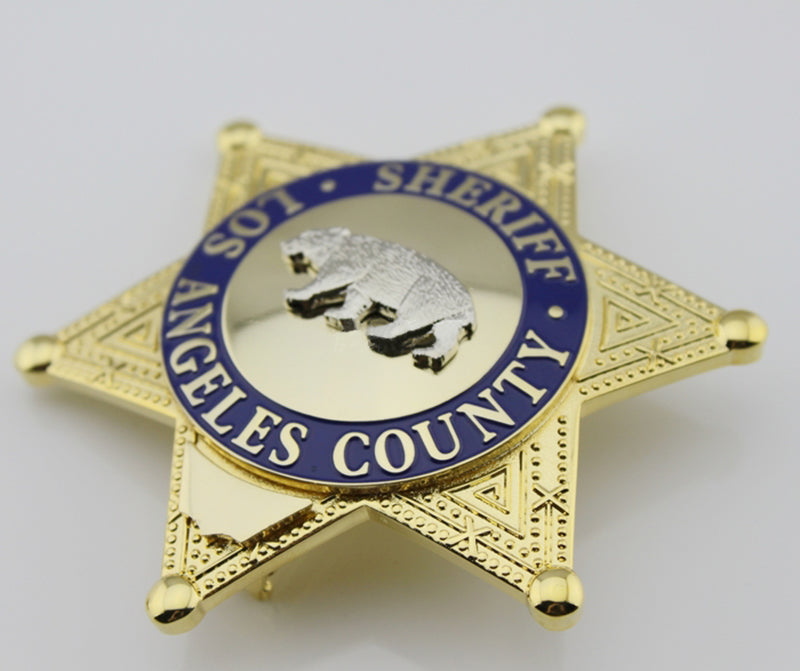 LASD Los Angeles County Sheriff/Deputy Sheriff Bear Badge Brooch Pin Replica Cosplay Movie Props