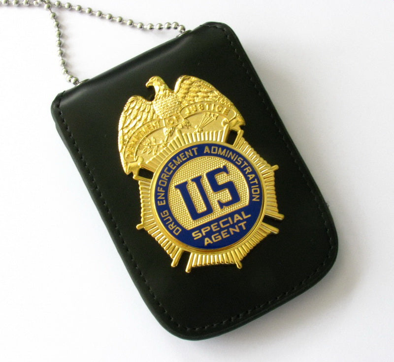 Multi-purpose Leather Holder/ Holster/ Wallet For Multi-size Police Badges & ID Card