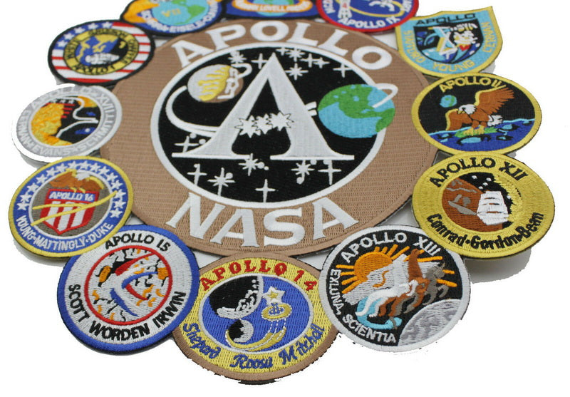 US NASA Apollo Mission Patch Collage 1,7,8,9,10,11,12,13,14,15,16,17 Set
