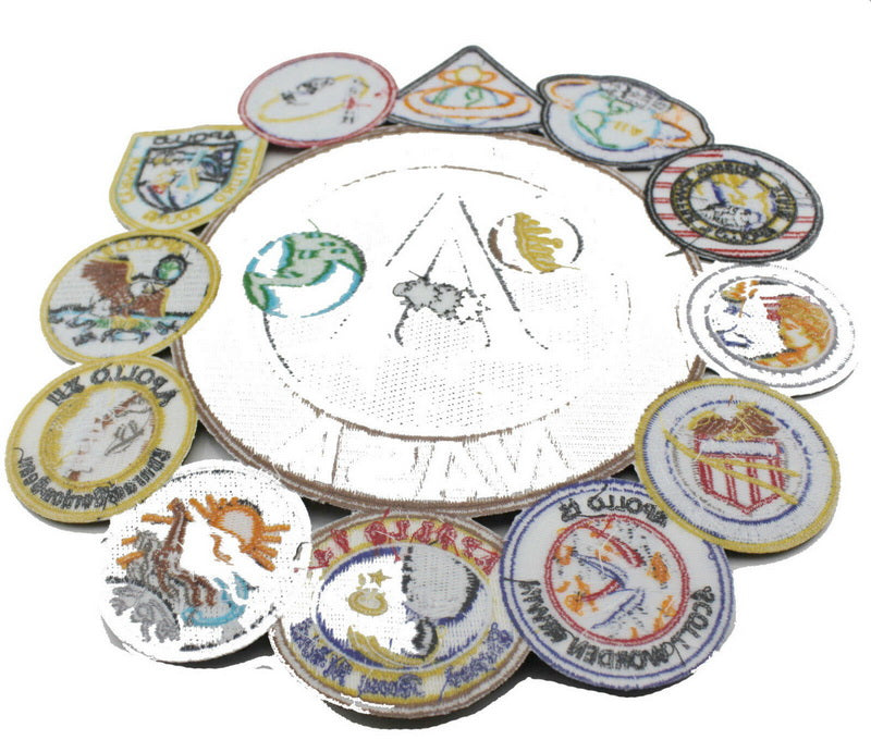 US NASA Apollo Mission Patch Collage 1,7,8,9,10,11,12,13,14,15,16,17 Set