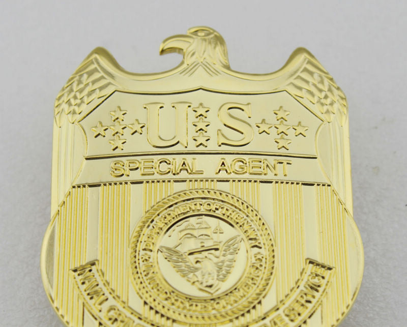 US NCIS Special Agent Badge Solid Copper Brooch Pin Replica Movie Props