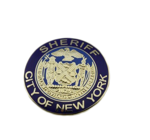 A Pair of NYPD New York City Sheriff Collar Lapel Pins Golden