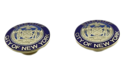 A Pair of NYPD New York City Sheriff Collar Lapel Pins Golden