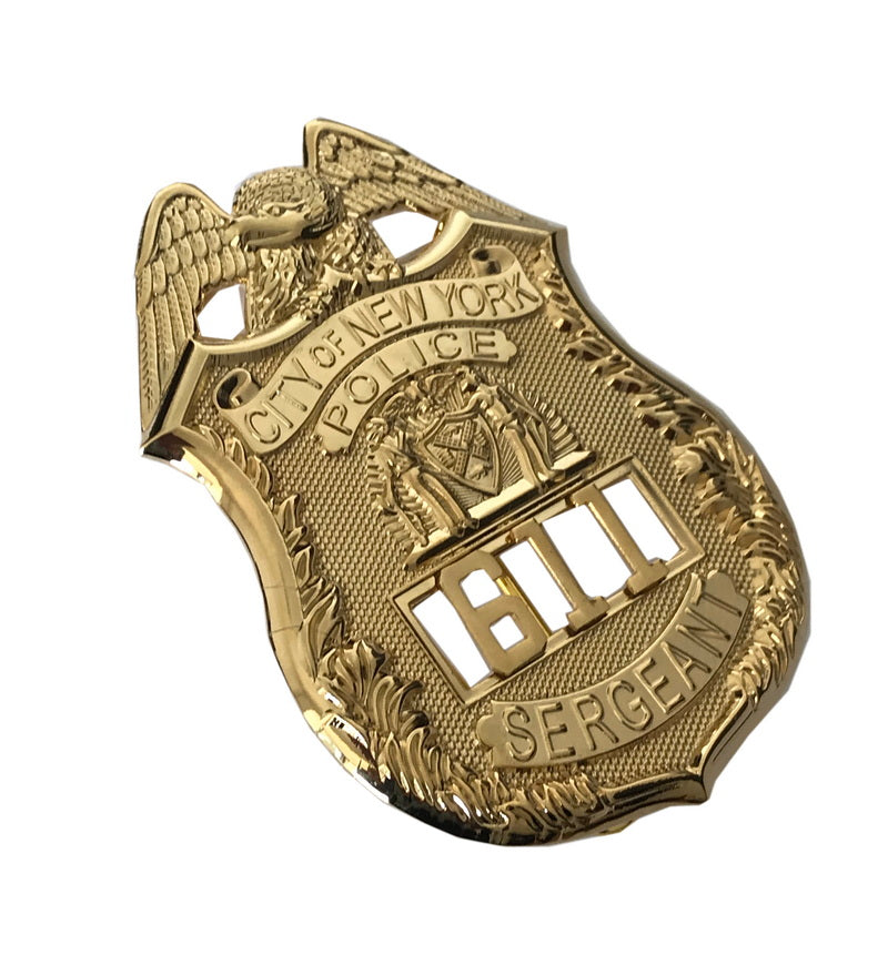 NYPD New York Police Sergeant Badge Replica Movie Props With No.611