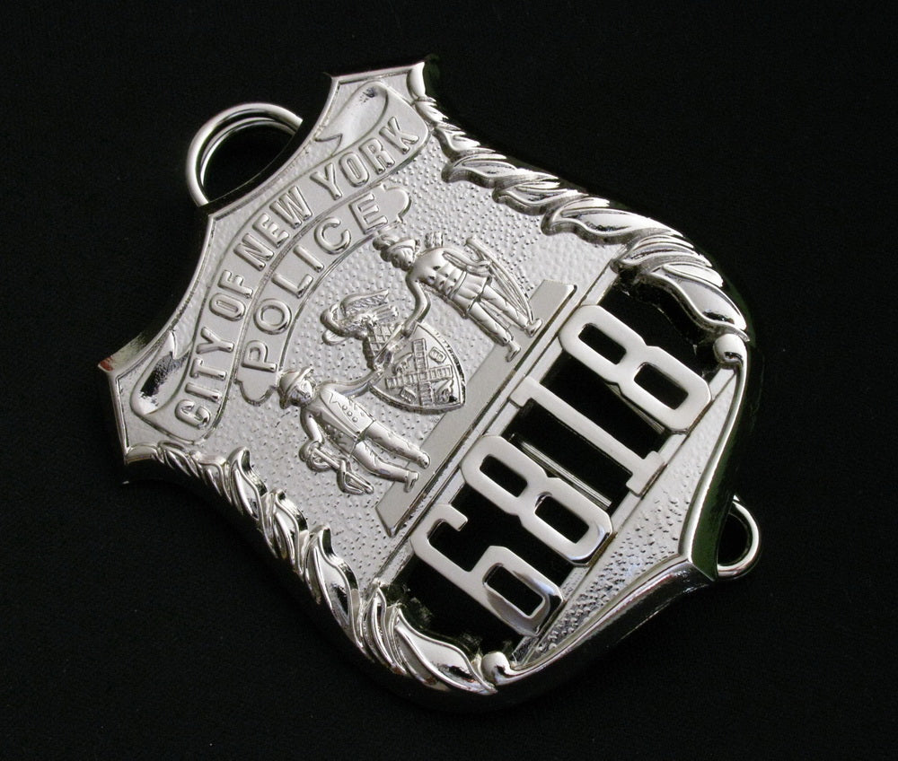 NYPD New York Police Detective Badge Solid Copper Replica Movie Props With Number 6818