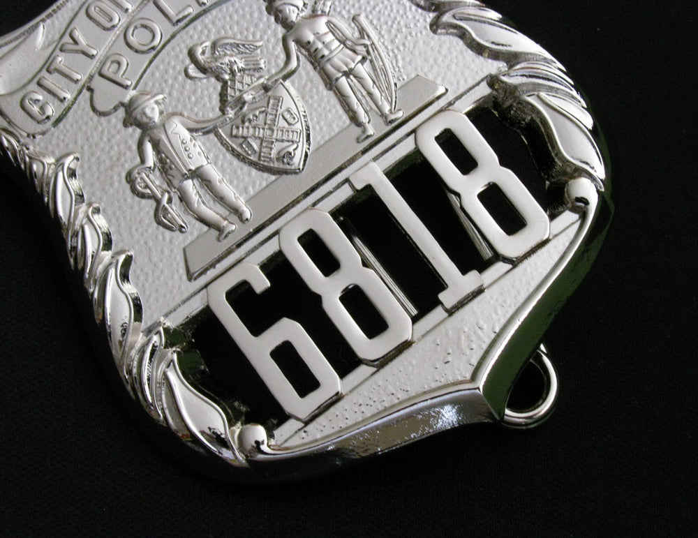 NYPD New York Police Detective Badge Solid Copper Replica Movie Props With Number 6818