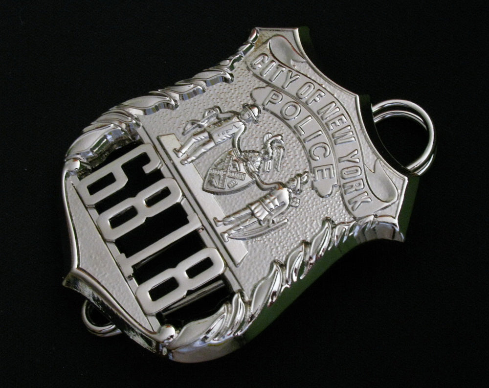 NYPD New York Police Detective Badge Solid Copper Replica Movie Props With Number 6818