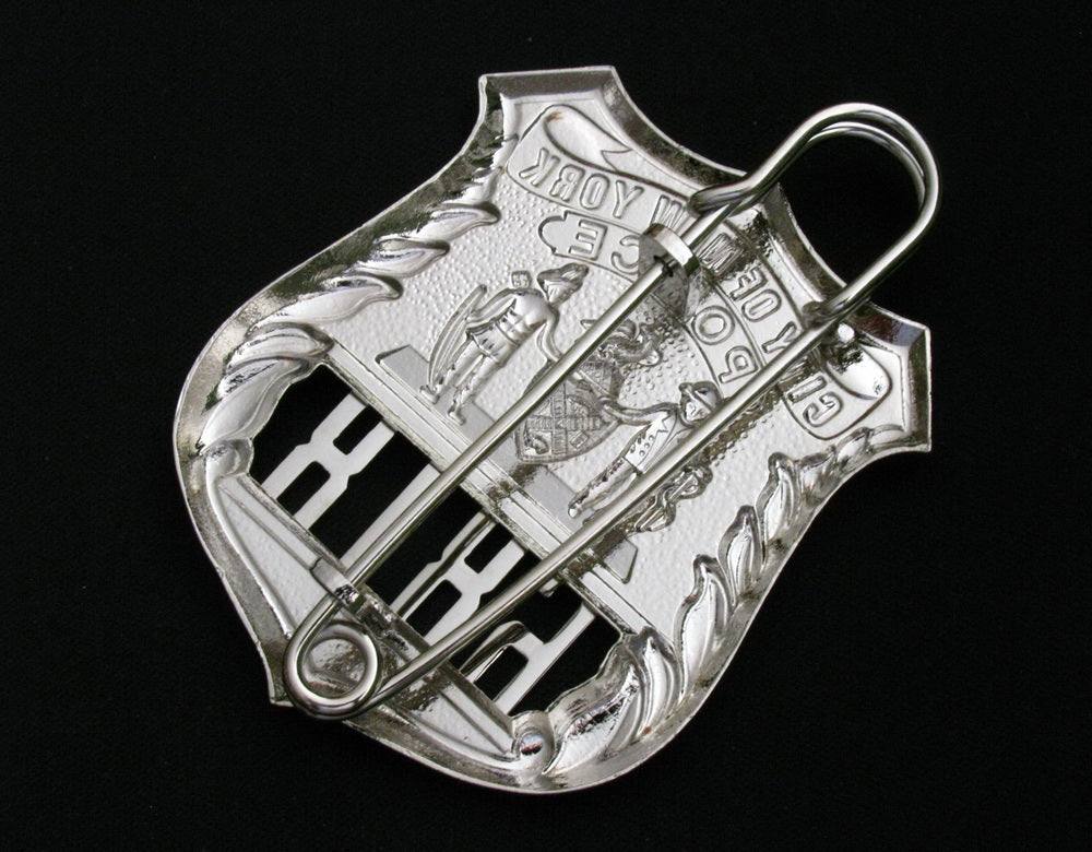 NYPD New York Police Detective Badge Solid Copper Replica Movie Props With Number 6818