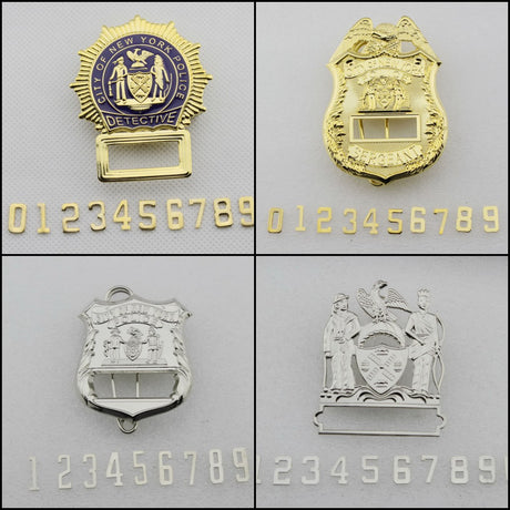 NYPD New York Police Badge Replica Movie Props (Blank Badge with 0-9 Numbers)